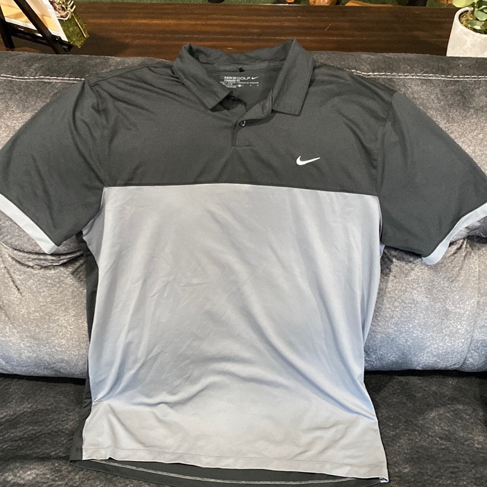 Nike Golf Shirt, Nike, Size L, Black/Gray